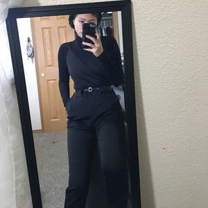 Black spaghetti strap bodysuit